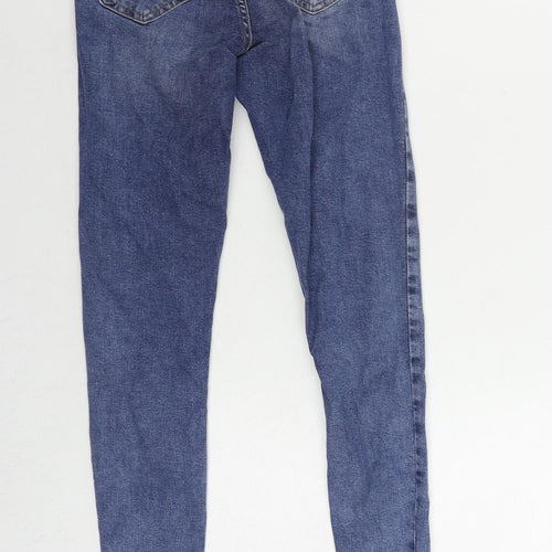 Topshop Womens Blue Cotton Skinny Jeans Size 25 in L32 in Regular Zip