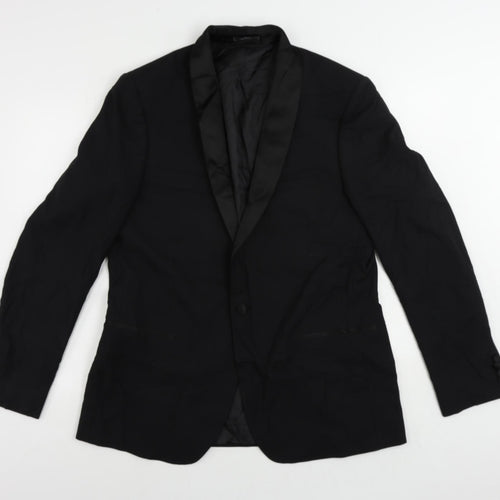 Marks and Spencer Mens Black Polyester Tuxedo Suit Jacket Size 44 Regular