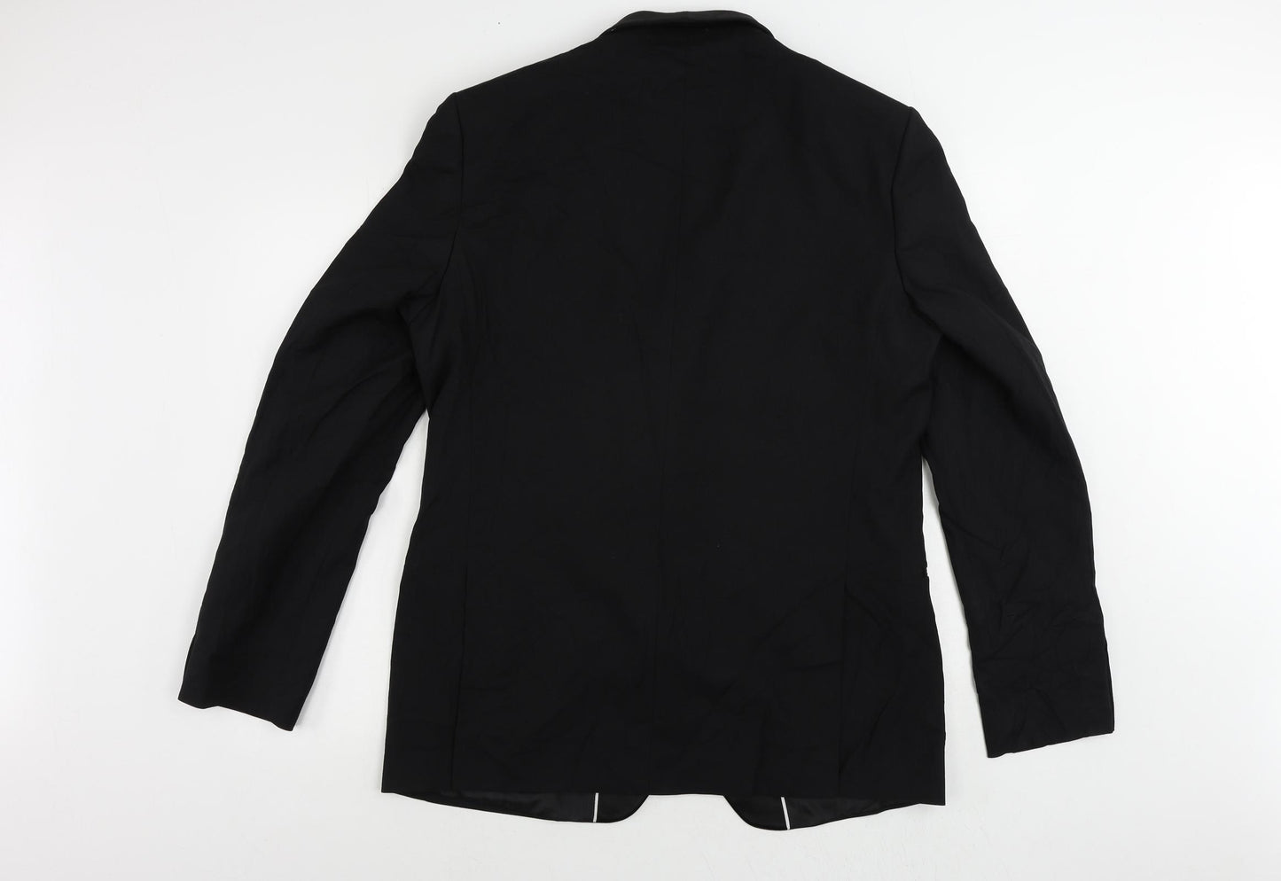 Marks and Spencer Mens Black Polyester Tuxedo Suit Jacket Size 44 Regular