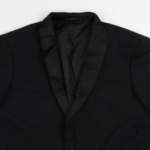 Marks and Spencer Mens Black Polyester Tuxedo Suit Jacket Size 44 Regular