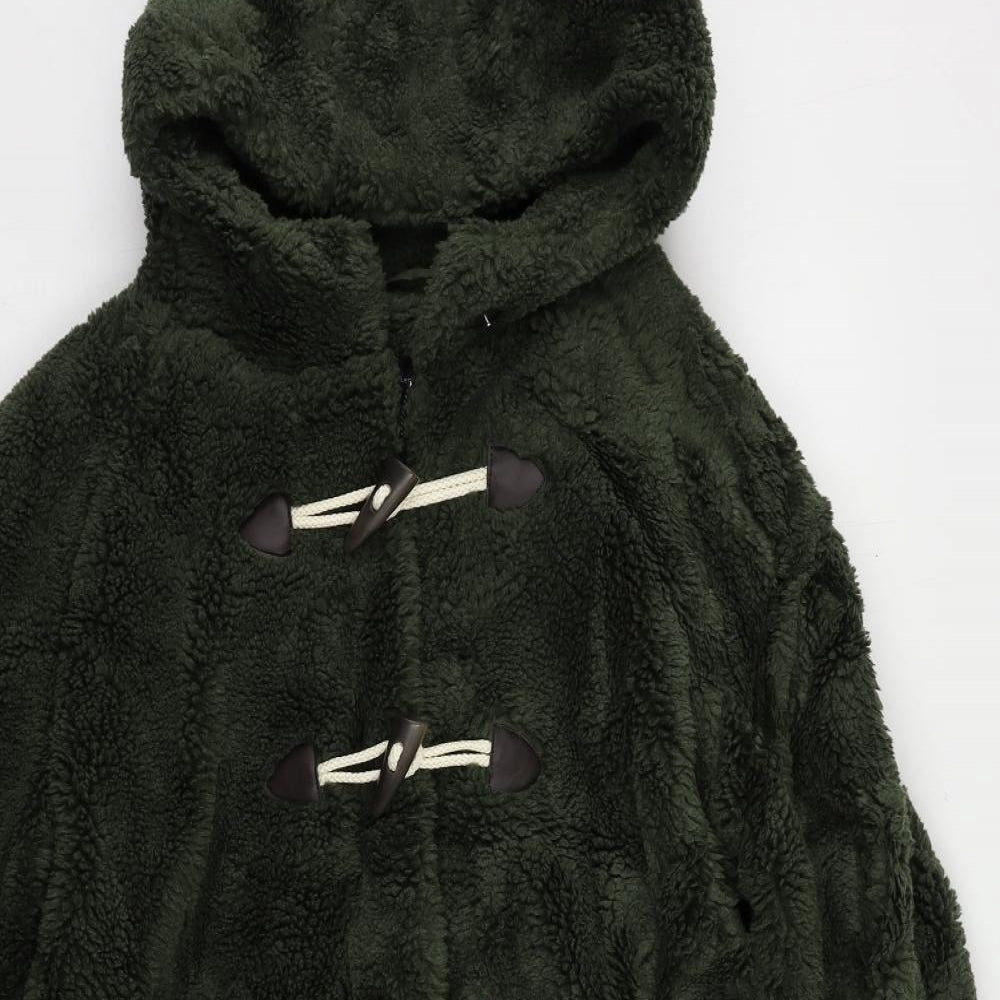 Marks and Spencer Womens Green Pea Coat Coat Size 14 Zip - Hooded Duffle Coat