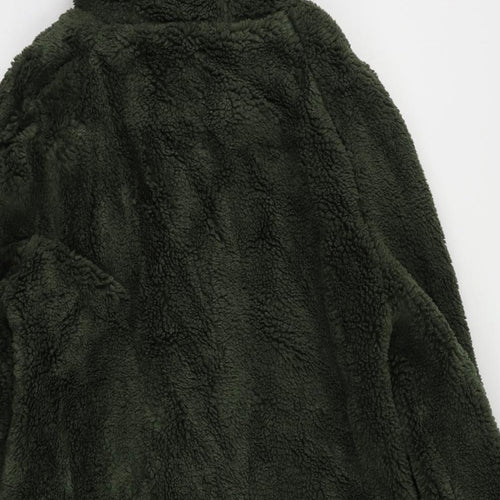 Marks and Spencer Womens Green Pea Coat Coat Size 14 Zip - Hooded Duffle Coat