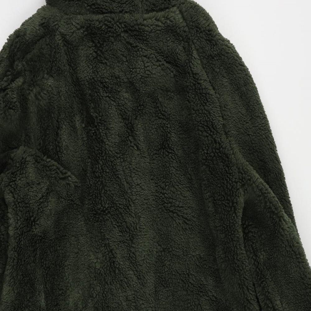 Marks and Spencer Womens Green Pea Coat Coat Size 14 Zip - Hooded Duffle Coat