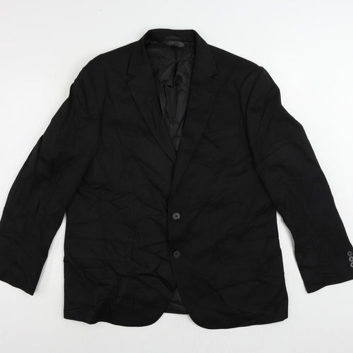Marks and Spencer Mens Black Polyester Jacket Suit Jacket Size 44 Regular