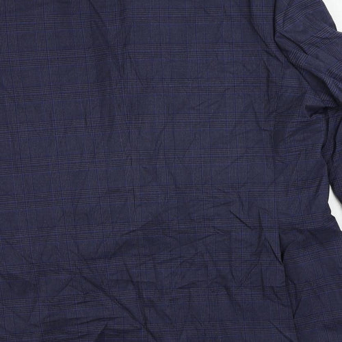 Marks and Spencer Mens Blue Plaid Viscose Jacket Suit Jacket Size 44 Regular