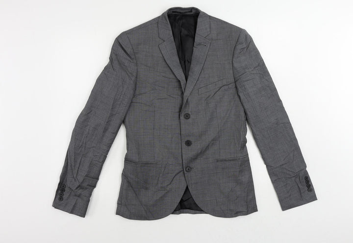 Topman Mens Grey Wool Jacket Suit Jacket Size 36 Regular