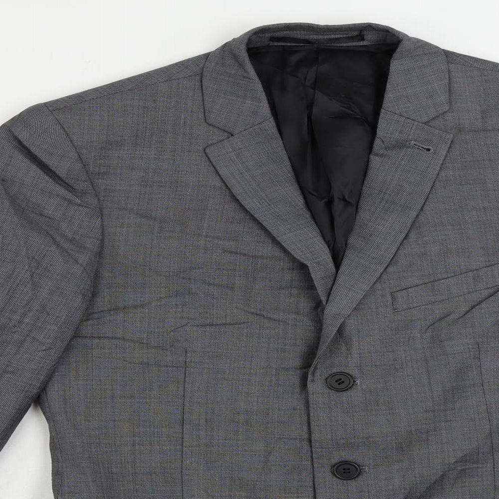 Topman Mens Grey Wool Jacket Suit Jacket Size 36 Regular