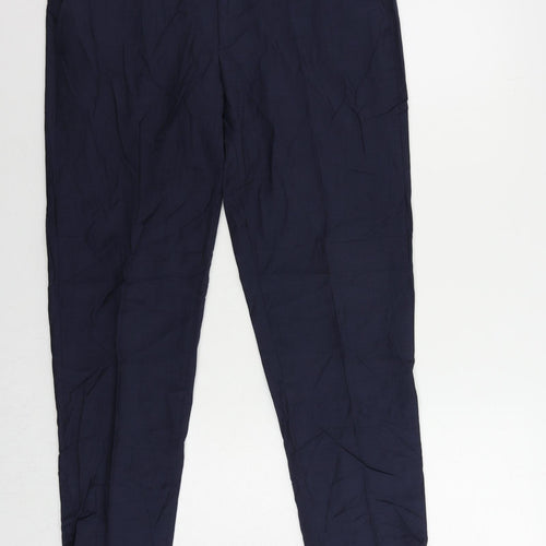 Autograph Mens Blue Wool Dress Pants Trousers Size 34 in L31 in Regular Zip