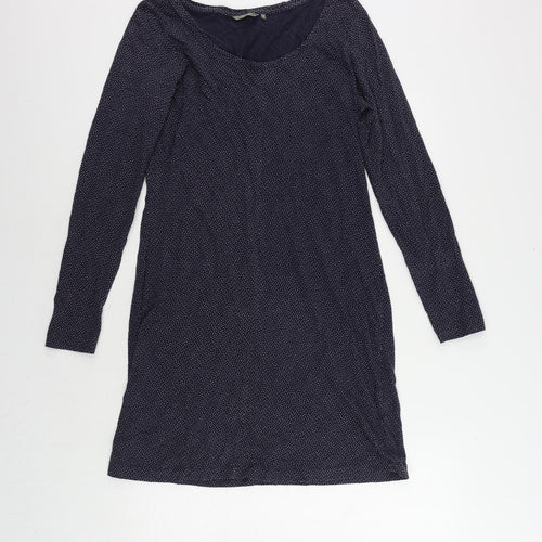 Sandwich Womens Blue Polka Dot Cotton T-Shirt Dress Size L Boat Neck Pullover