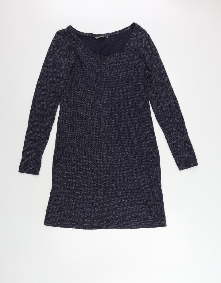 Sandwich Womens Blue Polka Dot Cotton T-Shirt Dress Size L Boat Neck Pullover