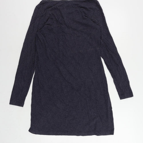 Sandwich Womens Blue Polka Dot Cotton T-Shirt Dress Size L Boat Neck Pullover