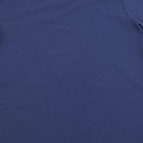Password Womens Blue Polyester Basic Blouse Size 14 Round Neck