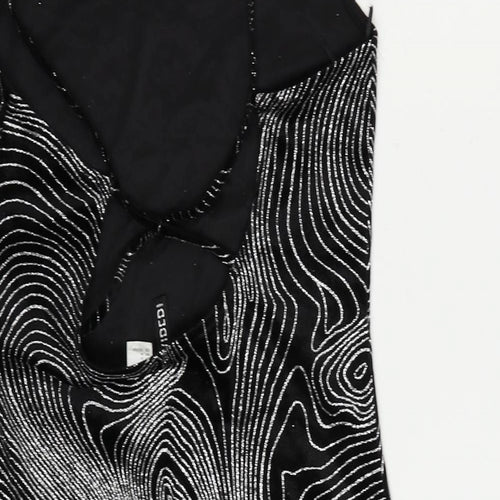 Divided by H&M Womens Black Geometric Polyester Bodycon Size M Cowl Neck Pullover - Glitter