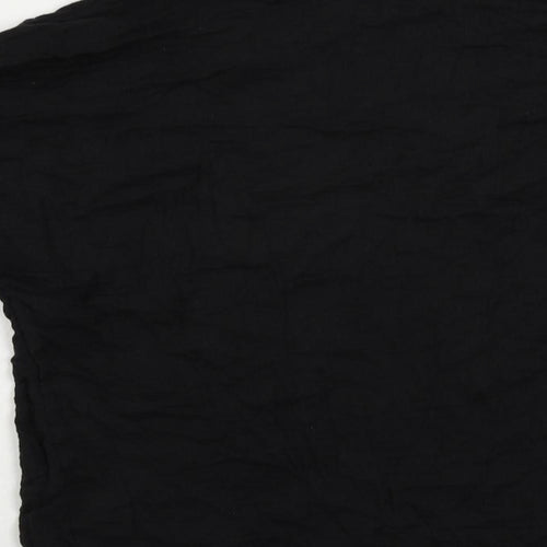ASOS Womens Black Cotton Kimono Blouse Size 8 V-Neck - Open