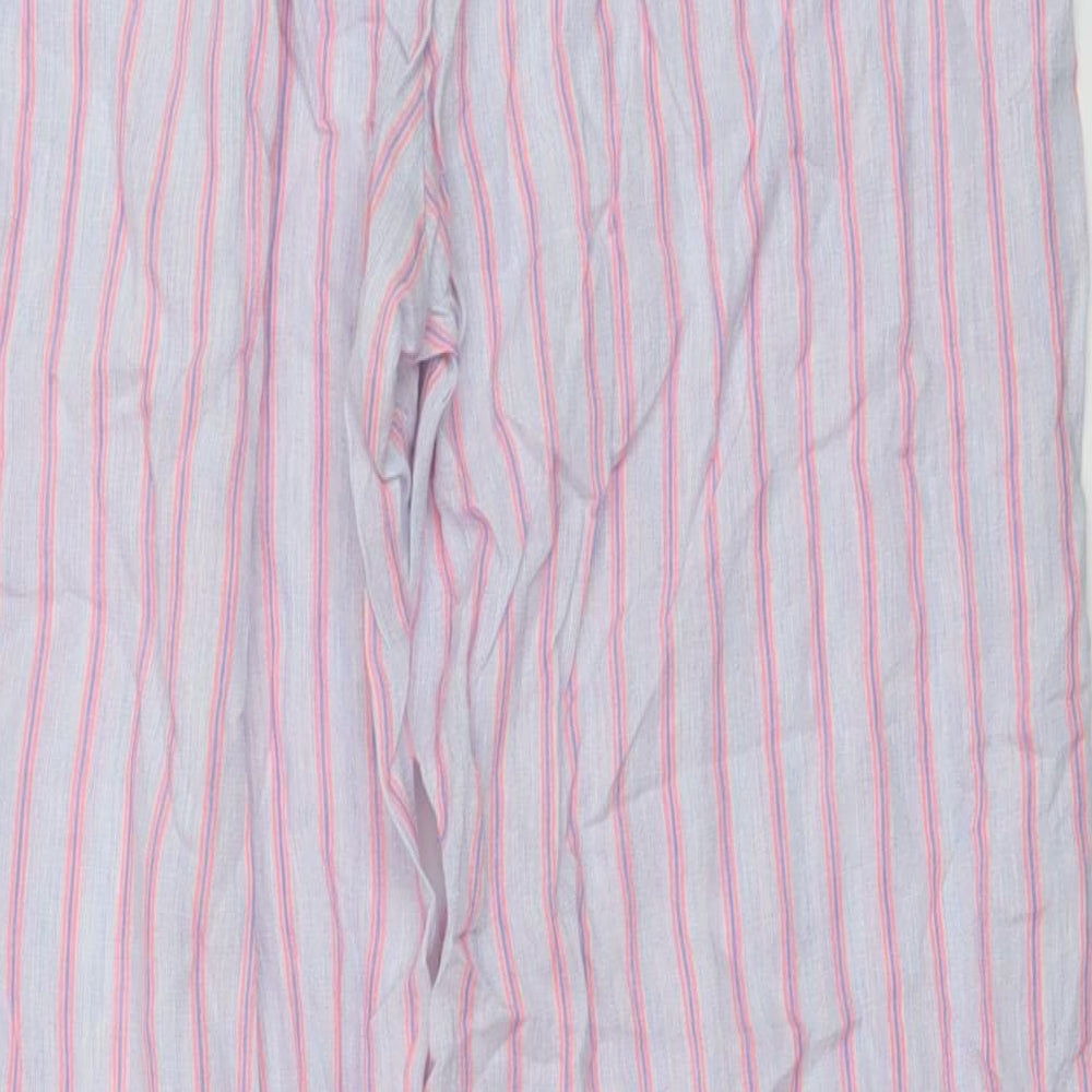 Stradivarius Womens Blue Striped Viscose Kimono Pyjama Pants Size M Drawstring