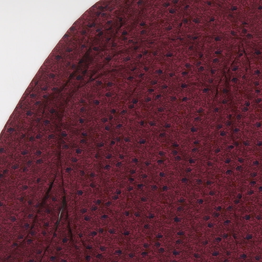 Fat Face Womens Purple Floral Cotton Basic Blouse Size 12 Collared