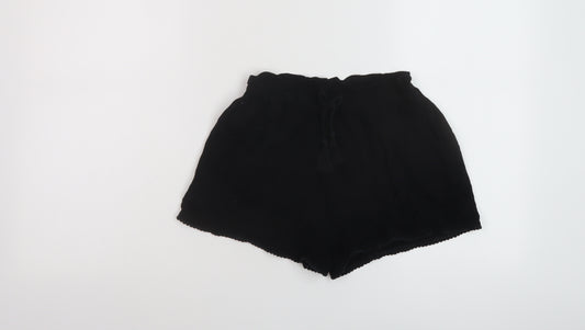 NEXT Girls Black Cotton Bermuda Shorts Size 9 Years Regular Drawstring