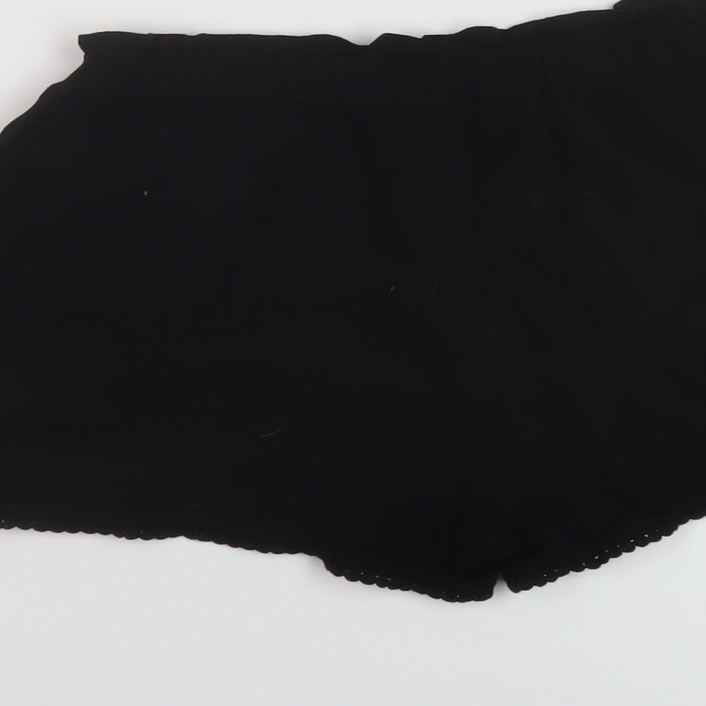 NEXT Girls Black Cotton Bermuda Shorts Size 9 Years Regular Drawstring
