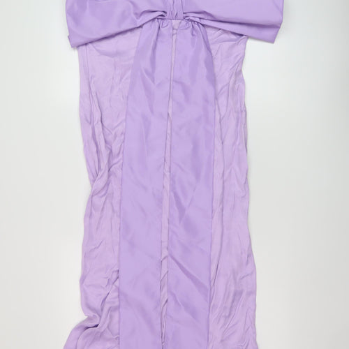 Zara Womens Purple Polyester Maxi Size L Square Neck Zip