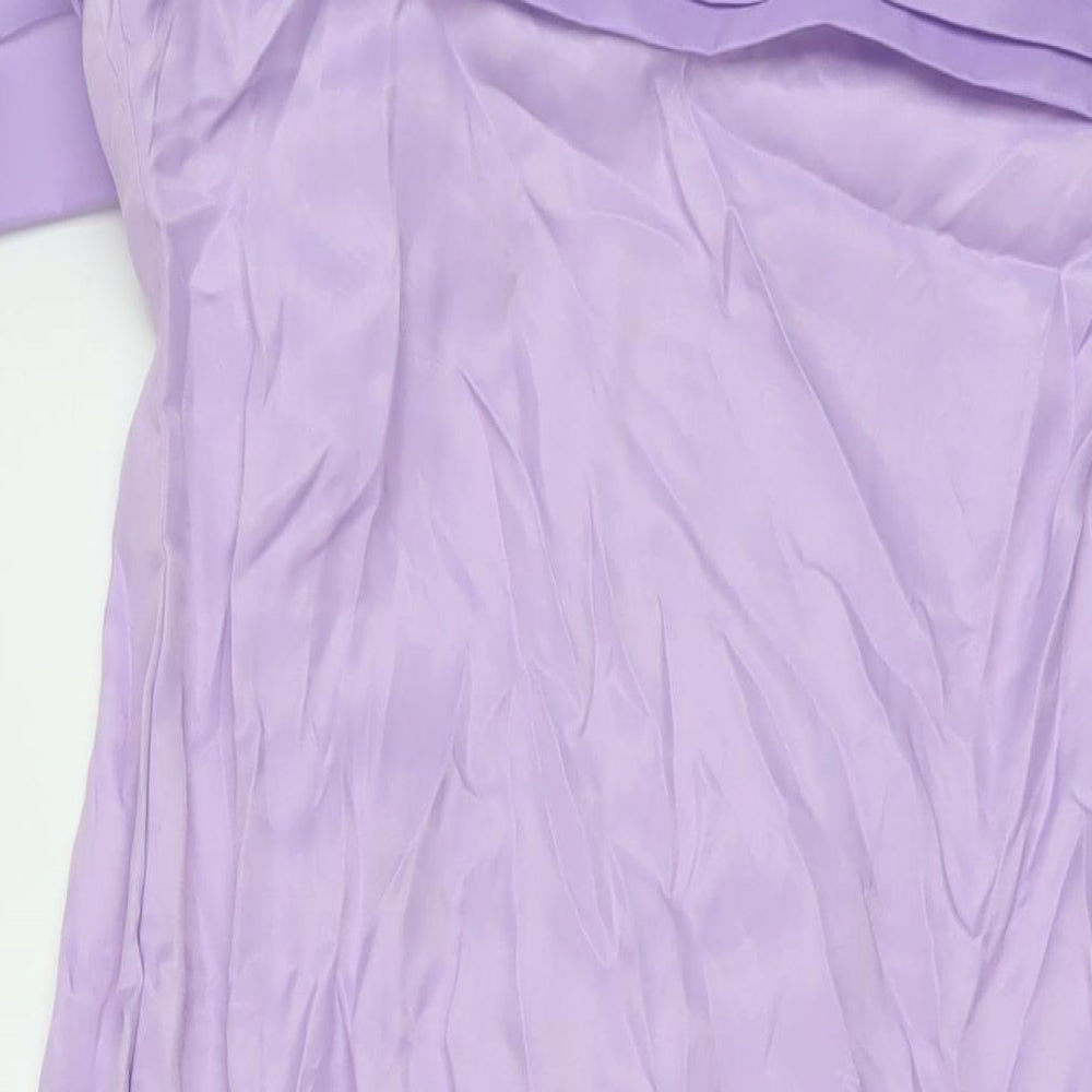 Zara Womens Purple Polyester Maxi Size L Square Neck Zip