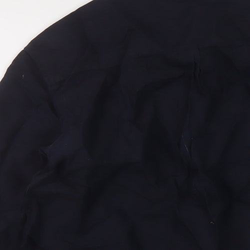 Bayrue Womens Blue Polyester Basic Blouse Size 2XL Collared