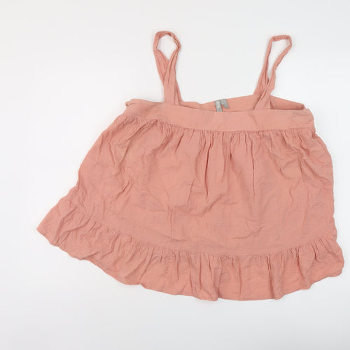 ASOS Womens Pink Cotton Basic Blouse Size 16 Square Neck