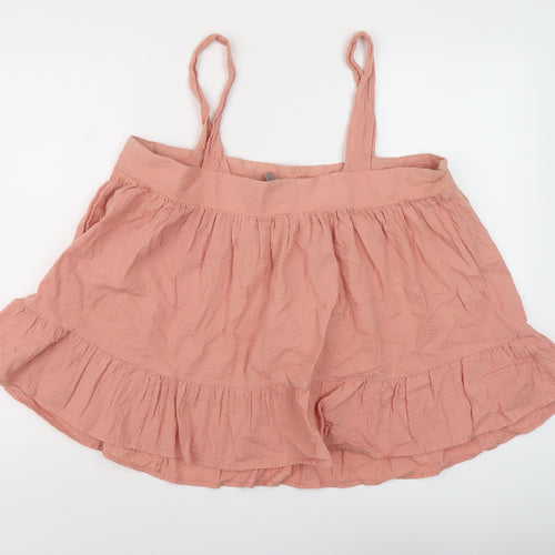 ASOS Womens Pink Cotton Basic Blouse Size 16 Square Neck