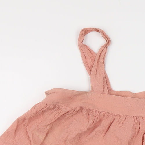 ASOS Womens Pink Cotton Basic Blouse Size 16 Square Neck
