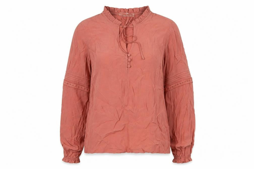 Per Una Womens Pink Viscose Basic Blouse Size 8 Mock Neck