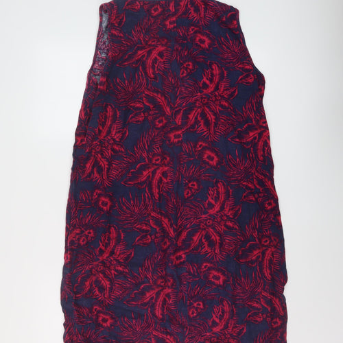 NEXT Womens Pink Geometric Linen Trapeze & Swing Size 12 V-Neck Pullover