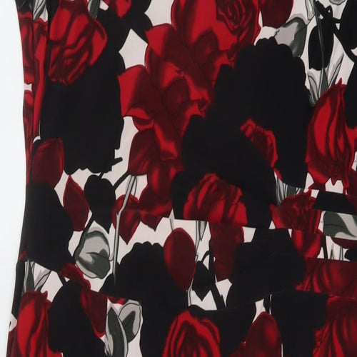 Phase Eight Womens Multicoloured Floral Polyester A-Line Size 14 V-Neck Pullover