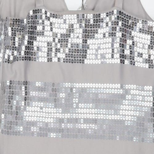 Kaleidoscope Womens Grey Polyester Bodycon Size 16 V-Neck Pullover