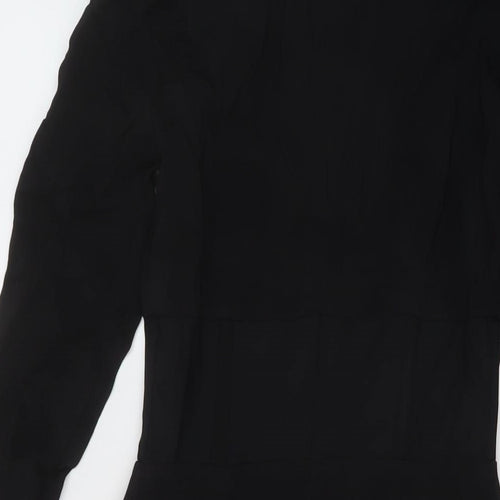 Zara Womens Black Viscose A-Line Size S Round Neck Zip