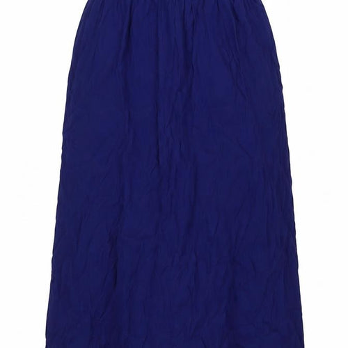 Marks and Spencer Womens Blue Viscose A-Line Skirt Size 10