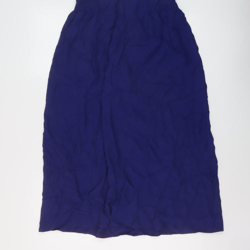 Marks and Spencer Womens Blue Viscose A-Line Skirt Size 10