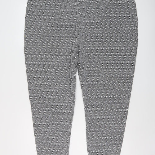 Capsule Womens Grey Geometric Polyester Trousers Size 30 L25 in Regular