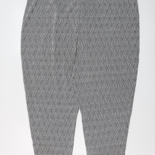 Capsule Womens Grey Geometric Polyester Trousers Size 30 L25 in Regular