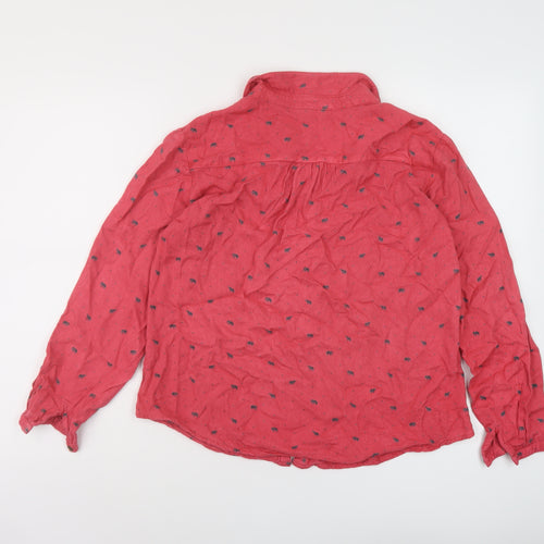 Nomads Womens Pink Geometric Viscose Basic Blouse Size 10 Collared