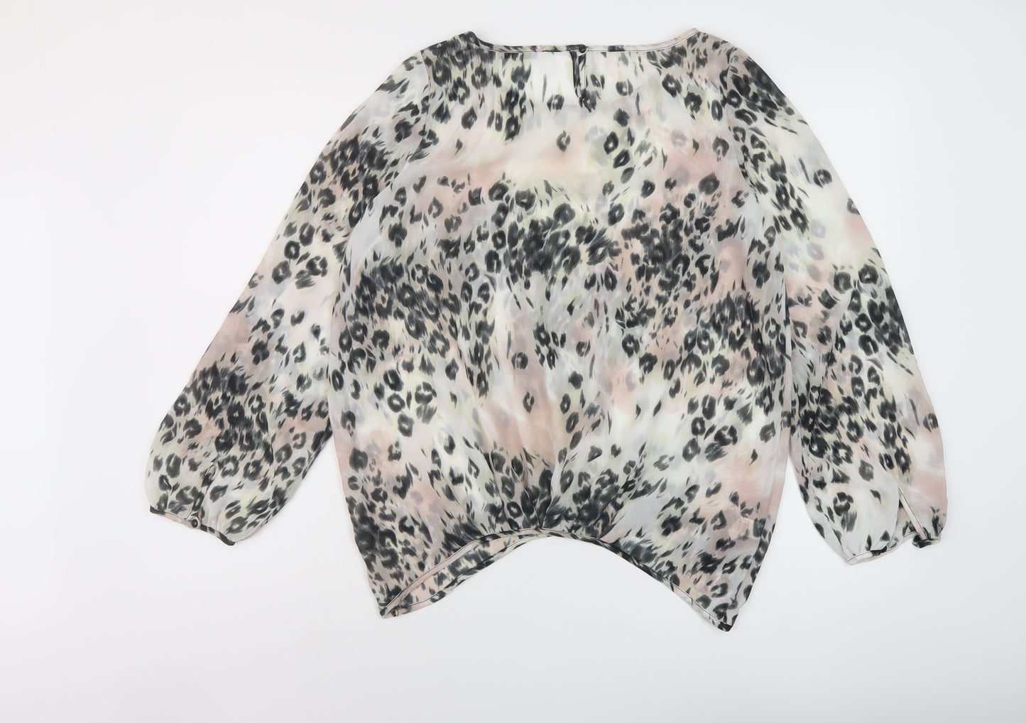 NEXT Womens Multicoloured Animal Print Polyester Basic Blouse Size 8 Round Neck