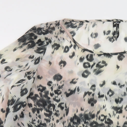 NEXT Womens Multicoloured Animal Print Polyester Basic Blouse Size 8 Round Neck