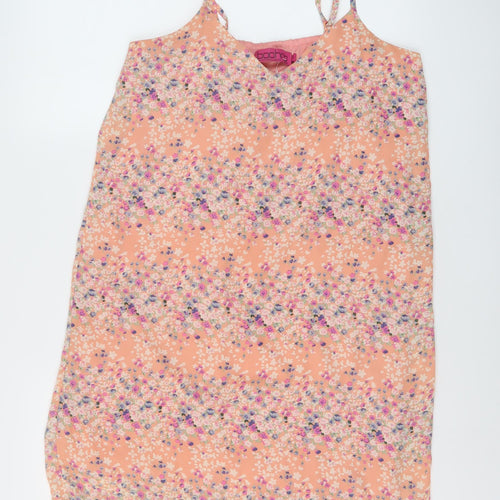 Boohoo Womens Pink Floral Polyester A-Line Size 10 V-Neck Pullover