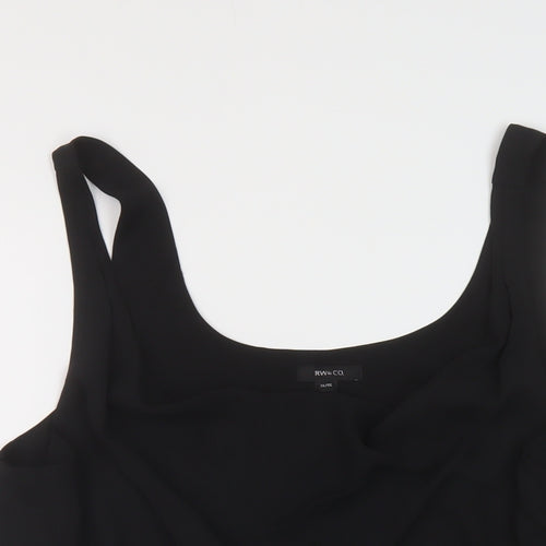 RW&CO. Womens Black Polyester Basic T-Shirt Size XL Cowl Neck