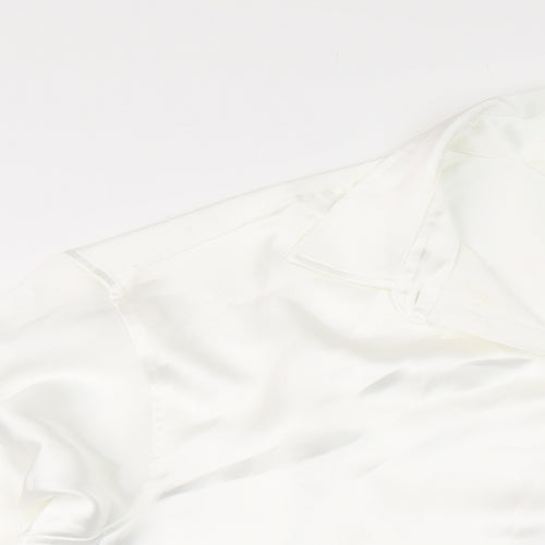 H&M Womens White Polyester Basic Blouse Size M Collared