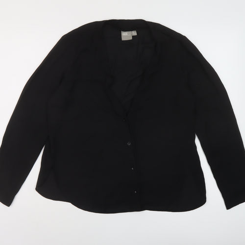 ASOS Womens Black Polyester Basic Blouse Size 12 V-Neck