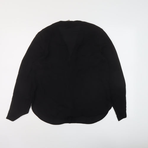 ASOS Womens Black Polyester Basic Blouse Size 12 V-Neck