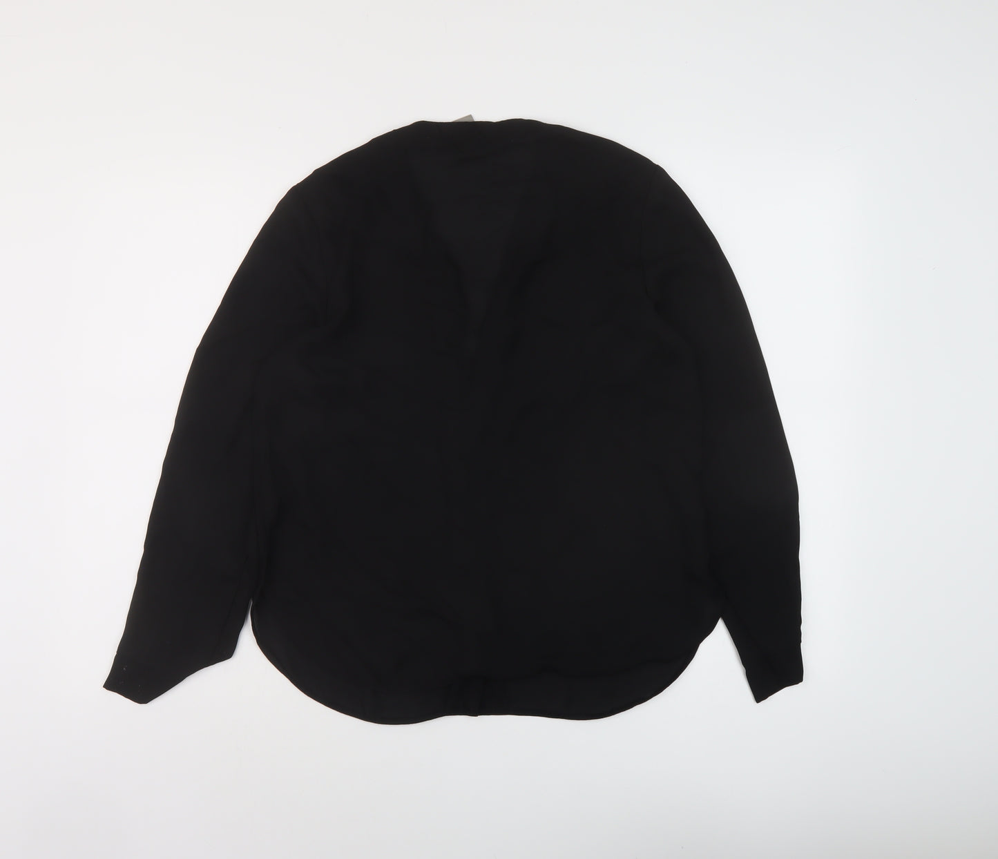 ASOS Womens Black Polyester Basic Blouse Size 12 V-Neck
