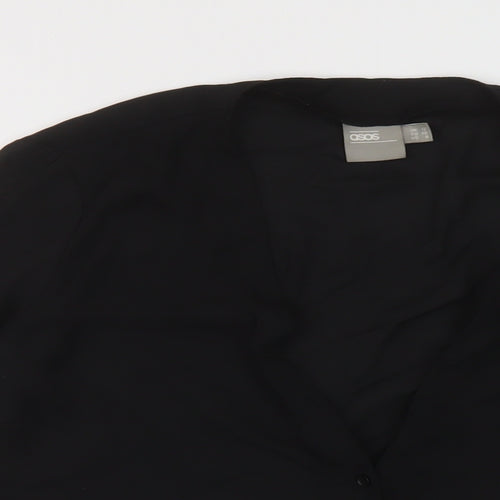 ASOS Womens Black Polyester Basic Blouse Size 12 V-Neck
