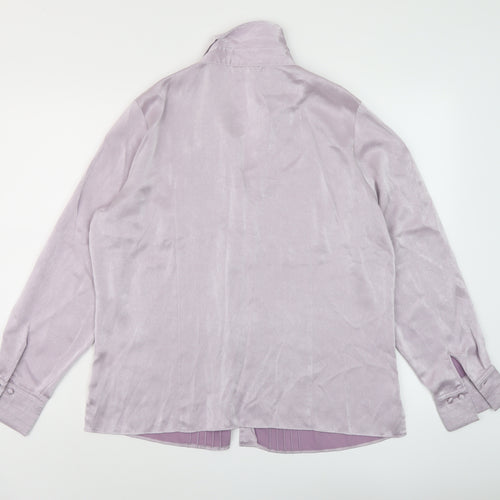Marks and Spencer Womens Purple Polyester Basic Blouse Size 16 V-Neck