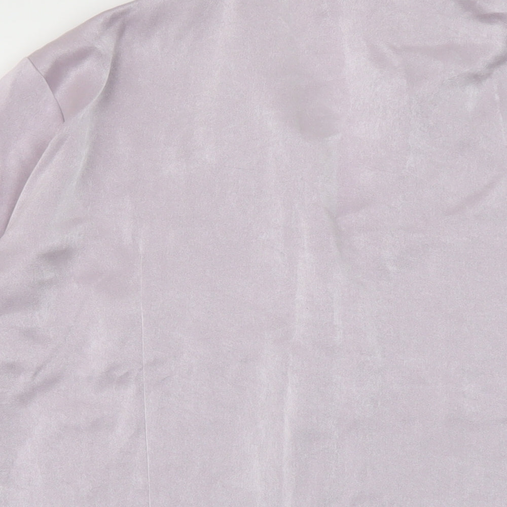 Marks and Spencer Womens Purple Polyester Basic Blouse Size 16 V-Neck