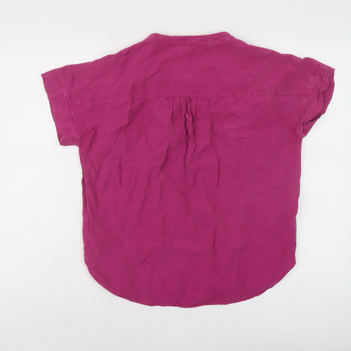 Celtic & Co Womens Purple Lyocell Basic Blouse Size 8 V-Neck